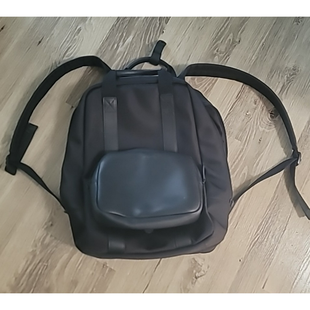 Monos Metro Backpack Black Vegan Leather Laptop Travel Bag EDC Pack Modular Kit